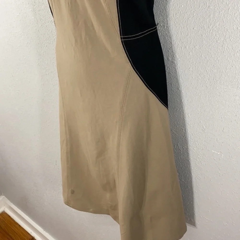 Ann Taylor tan black sleeveless flare dress W27